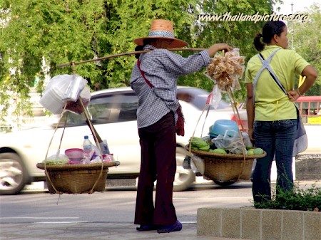 Two Thai woman selling food on the streets of Bangkok