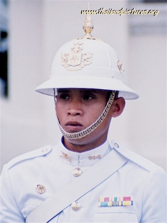 A guard from the Royal Grand Palace in Bangkok, Thailand.